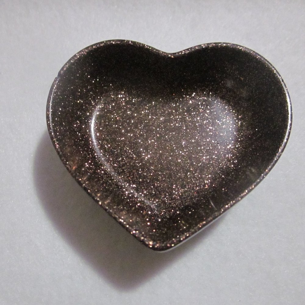 Brown Shimmer Small Heart Trinket Bowl